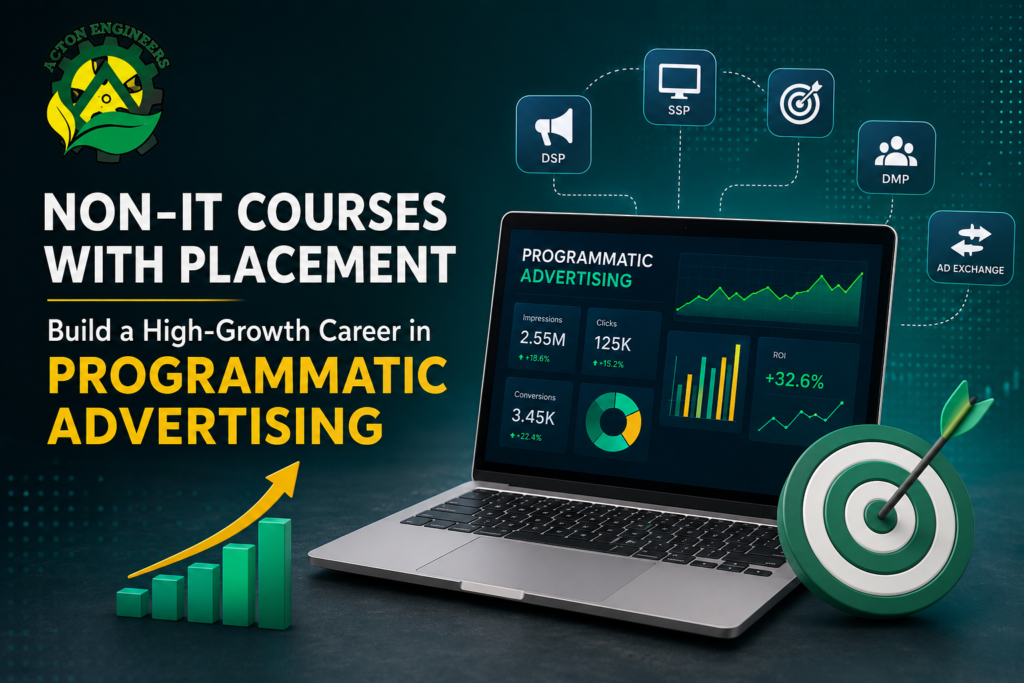 Students learning Programmatic Advertising as one of the best non-IT courses with placement at Acton Engineers.