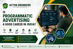 Digital marketing professional working on Programmatic Advertising campaigns using AI-powered advertising platforms