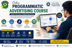 Students learning Programmatic Advertising including DSP, SSP, Ad Exchange, and RTB through an online course