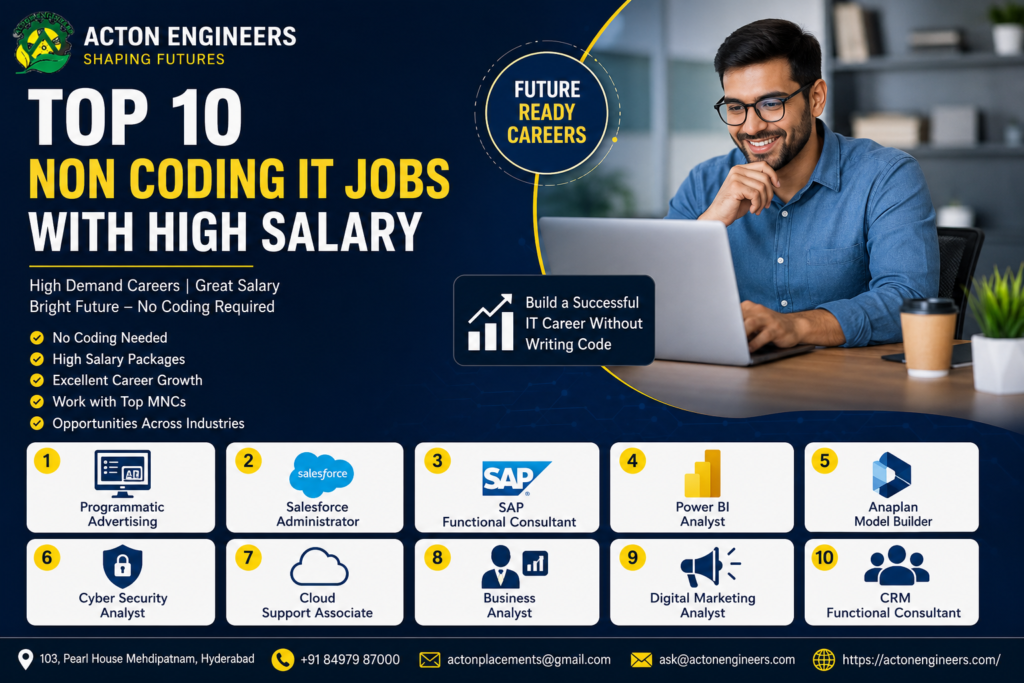 Top 10 Non Coding IT Jobs With High Salary including Programmatic Advertising, Salesforce, SAP, Power BI and Cyber Security
