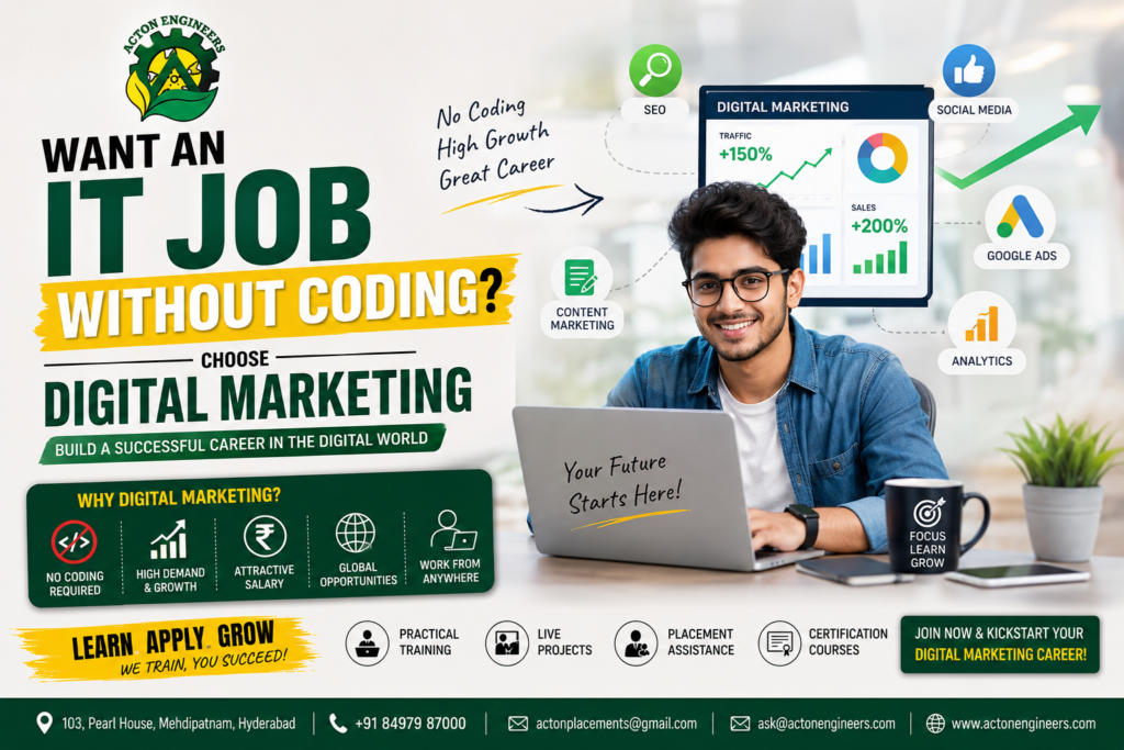 Student building a successful Digital Marketing career without coding