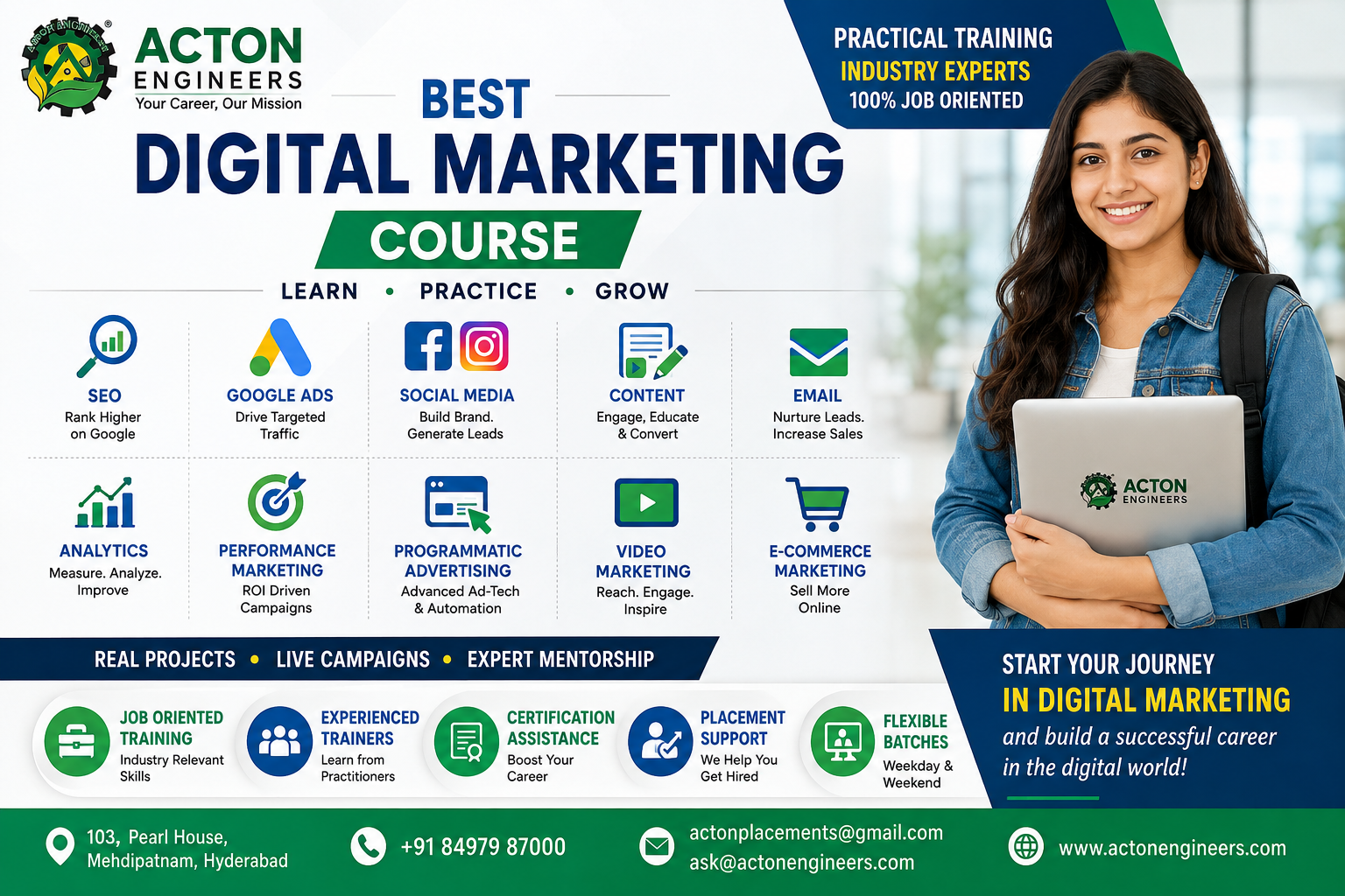 Digital Marketing Course at Acton Engineers with SEO, Google Ads, social media and analytics training