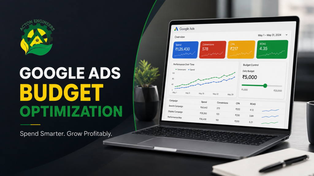 Digital Marketing specialist analyzing Google Ads budget allocation, CPA and ROAS performance