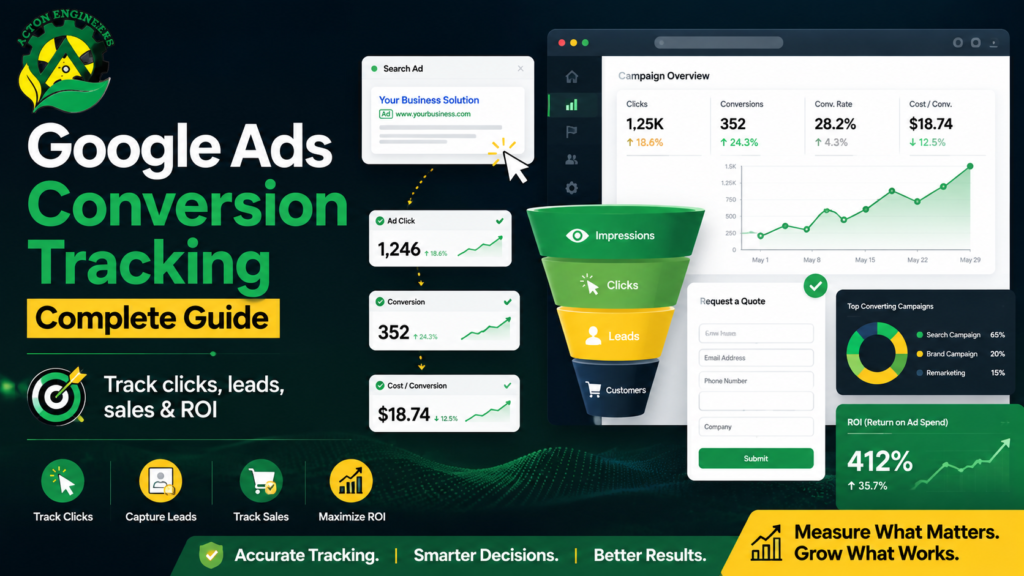 Google Ads conversion tracking dashboard for Digital Marketing campaigns