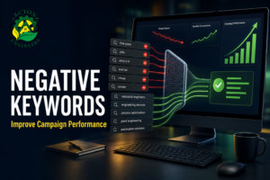 Digital Marketing specialist using negative keywords to improve Google Ads campaign performance
