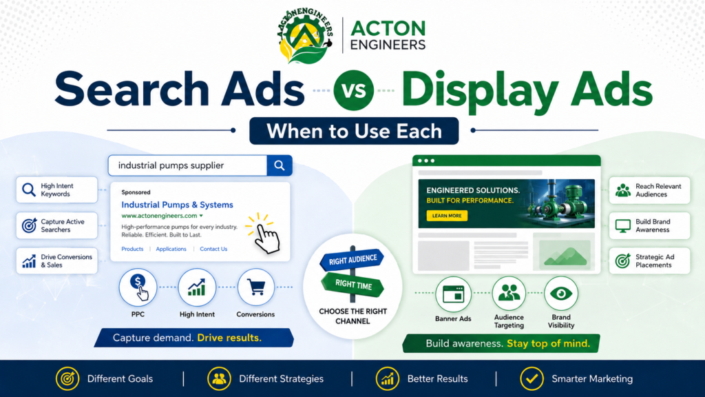 Search Ads vs Display Ads comparison for Digital Marketing campaigns