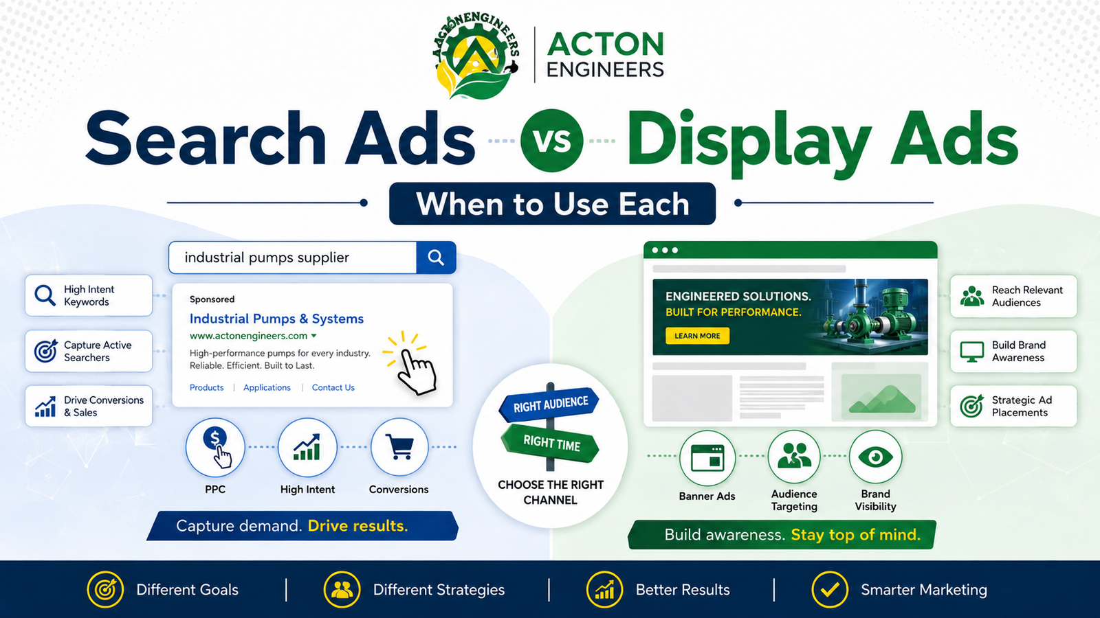 Search Ads vs Display Ads comparison for Digital Marketing campaigns