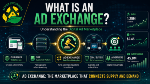 Ad Exchange connecting publishers and advertisers through SSPs, DSPs and real-time bidding