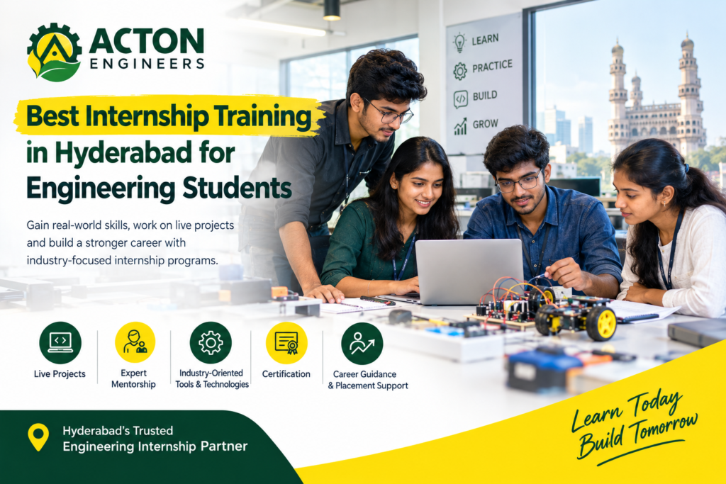 Engineering students attending practical internship training in Hyderabad at Acton Engineers