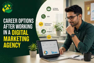Professional exploring career options after working in a digital marketing agency