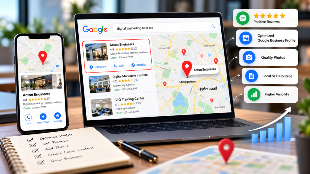 Digital Marketing expert optimizing a Google Business Profile to rank higher on Google Maps