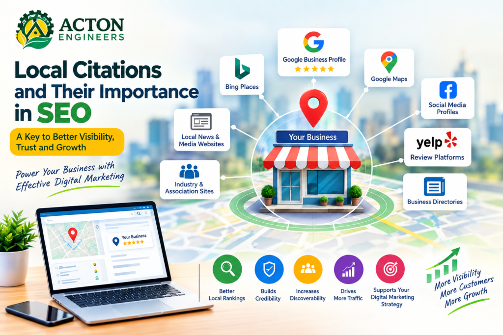 Local citations improving local SEO and Digital Marketing visibility for a business