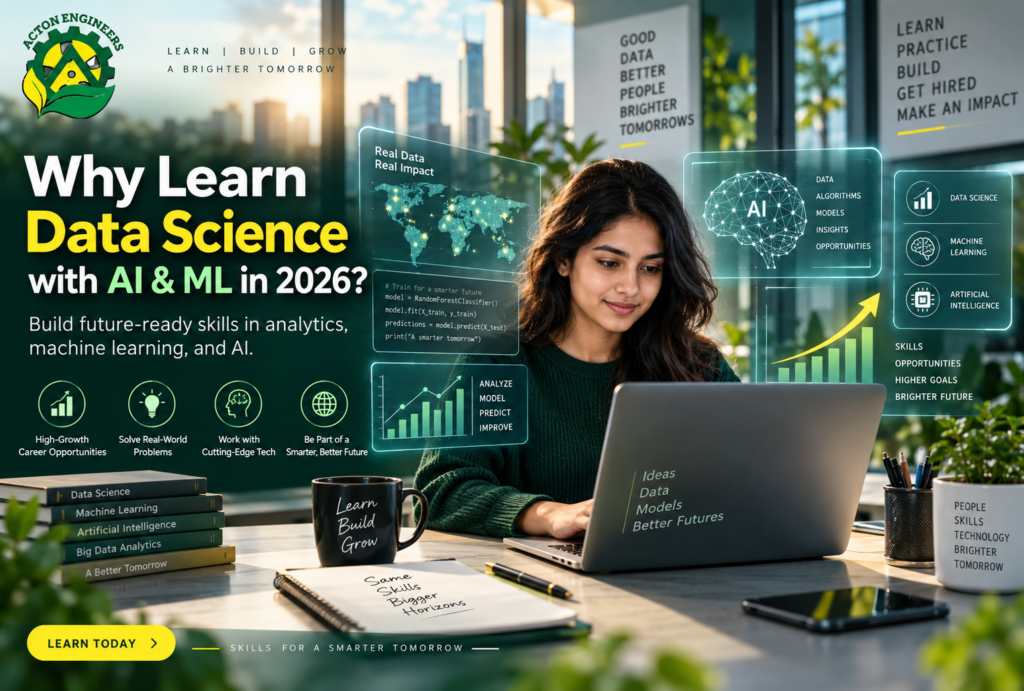 Students learning Data Science with AI and Machine Learning for careers in 2026