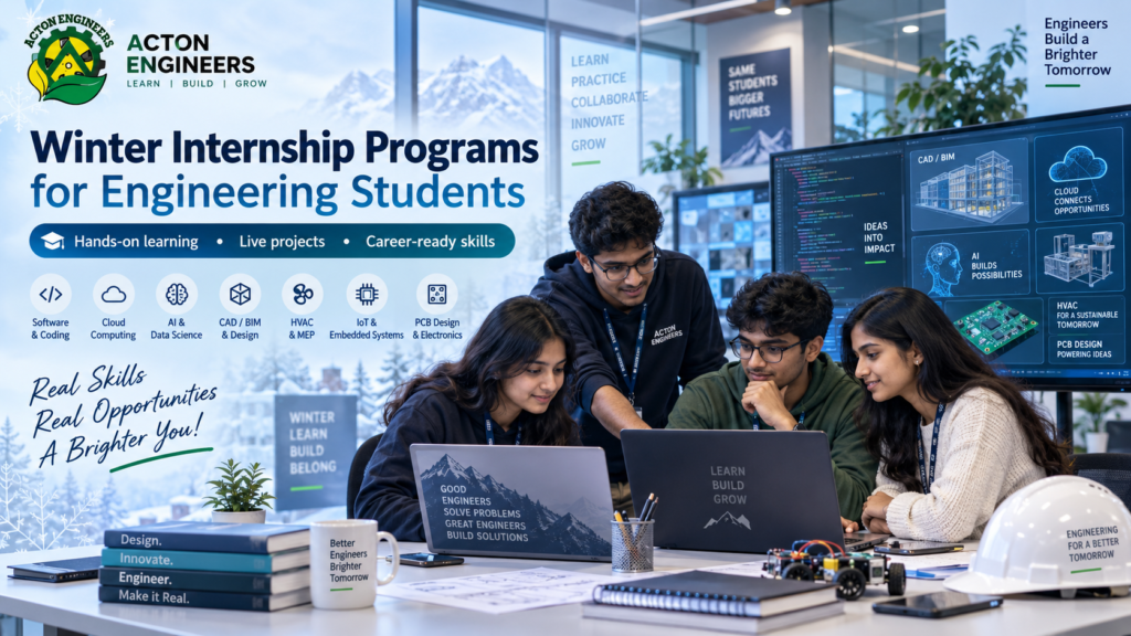Engineering students participating in Winter Internship Programs with practical project training